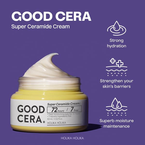 Good Cera Super Ceramide Cream | Beroligende ansiktskrem og hudfuktighetskrem | Ceramide Cream Koreansk fuktighetskrem for ansikt | Dypt nærende ansiktskrem