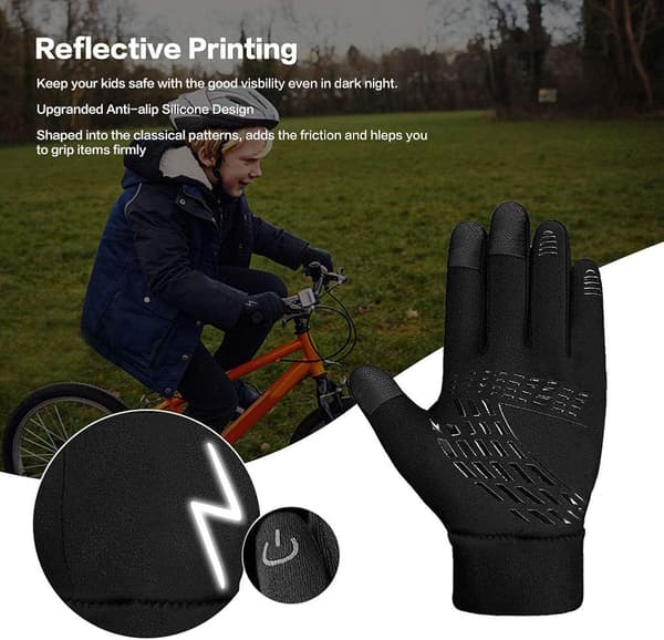 Vinterhandsker til børn Vandtætte, Touchscreen Anti-slip til drenge og piger