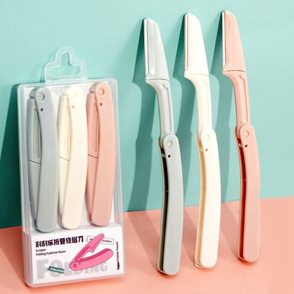Reptålig Hopfällbar Ögonbrynstrimmer Rakhyvel För Nybörjare M2r1 3 Color 3pcs