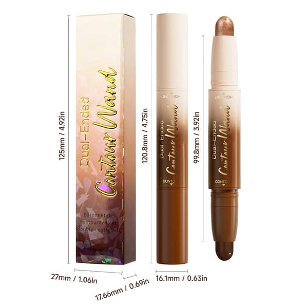 2-i-1 Ansiktshighlighter Luminizer Bronzer konturstift 26 Deep Rich