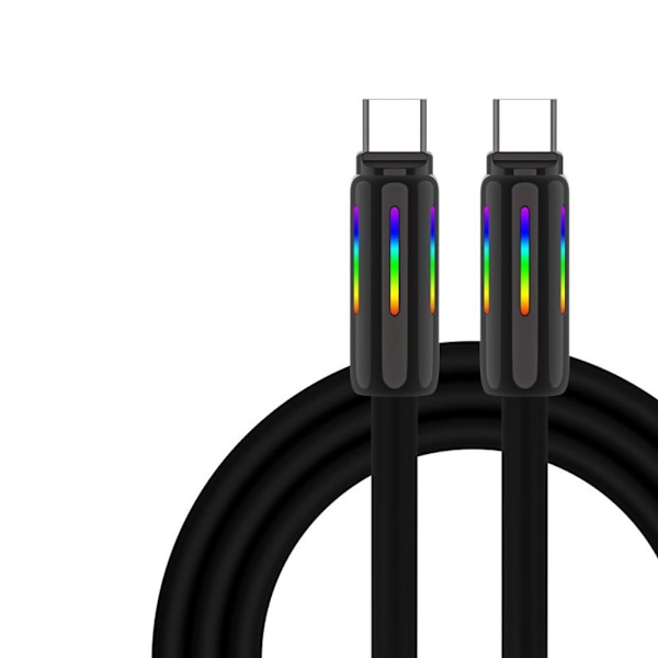 100W Snabb Type-C Laddningskabel med Ljus Stöder 240W Upp Interface^ till A G4C9 black 240W