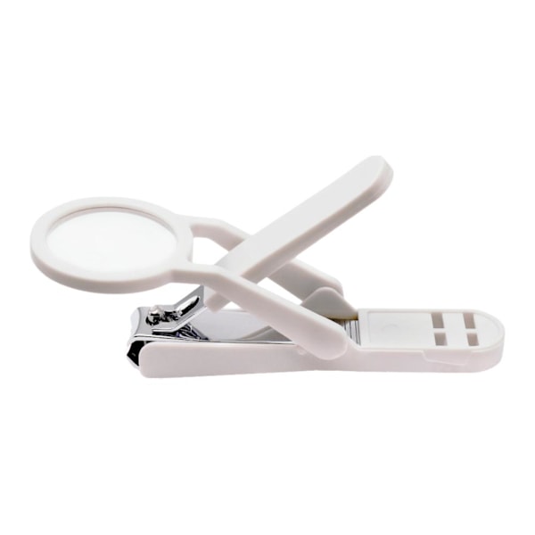 Nagelklippare med förstoringsglas, portabel nagelklippare med förstoringsglas, nagelfil i stål och tånagel i rostfritt stål white 1pc