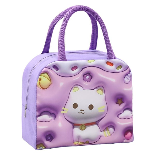 Termisk väska Matförvaringsväska Student lunchlåda kylväska för barn Purple 1pcs