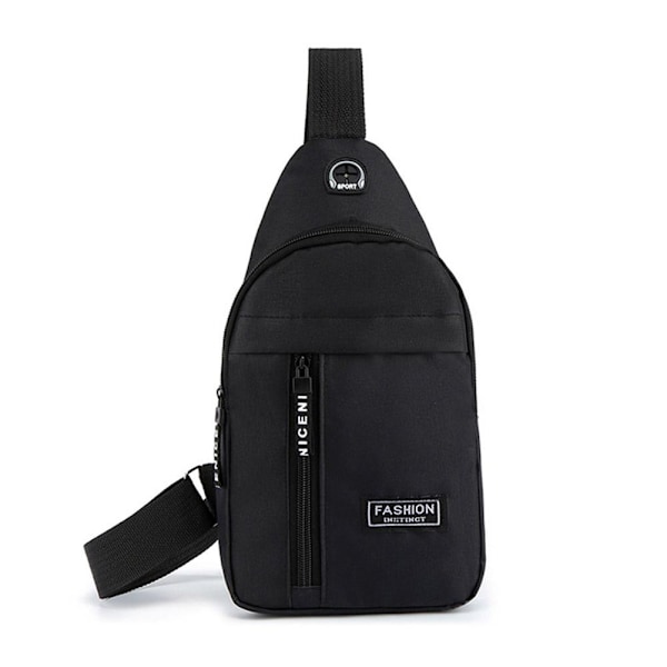 Oxford Tyg Bröstväska Stor Kapacitet Sport Utomhus Ryggsäck Väska Fritid Crossbody Axel I2c2 Black One size