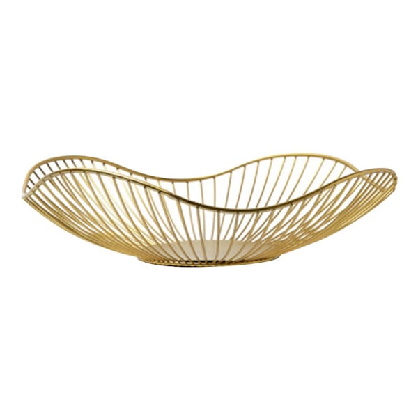 Fruktkorg Bröd korg Förvaringsskål Matbord Dekoration Obje i Järntråd High end gold 1pcs