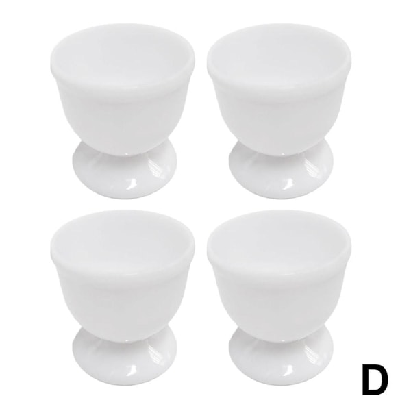 Äggkoppar Set om 4, Lättvikts Kokta Ägg Hållare Plast Enstaka 4pcs white 4pcs