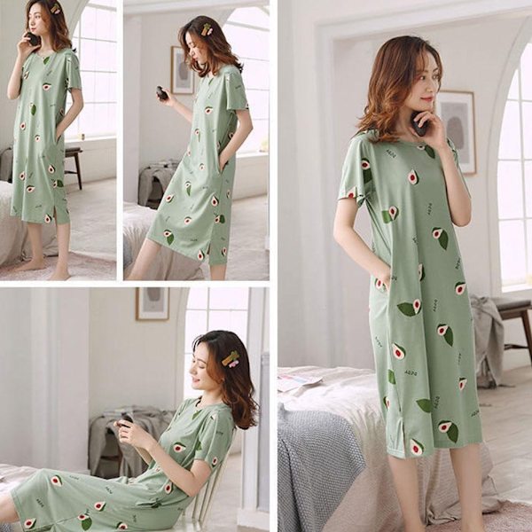 Kortärmad Dam Pyjamas Nattlinne Dam Sommar Set Hemmakläder O7m2 strawberry XL