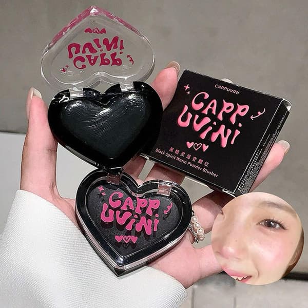 Magic Cheek Sort Blush Vandtæt Glat Blusher Jelly Creme Hjerteformet Sort Blush