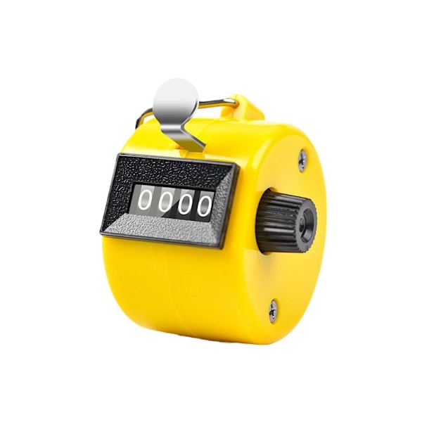 Mekanisk Handräknare Tally Counter Clicker 4-siffrig Räkning yellow 1pc