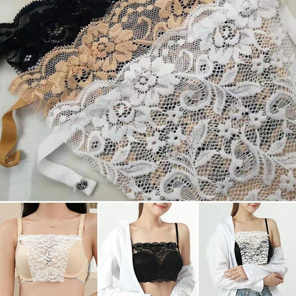 Spets Insynsskydd Osynlig BH Anti Peep Osynlig BH Dölj Spets Enkel BH Kvinna Snabb Spetsinsats white One-size