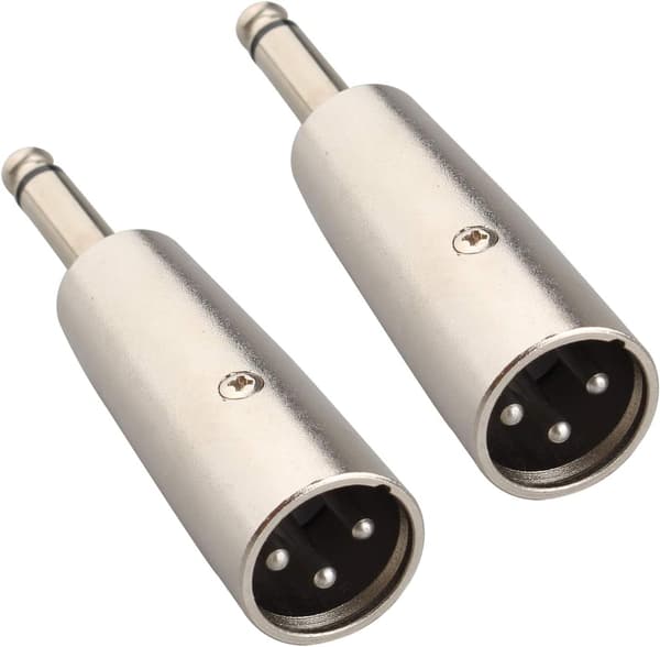 2 STK XLR Hanstik til 6,35 mm 1/4 tomme Mono Jack Stik Audio Adapter