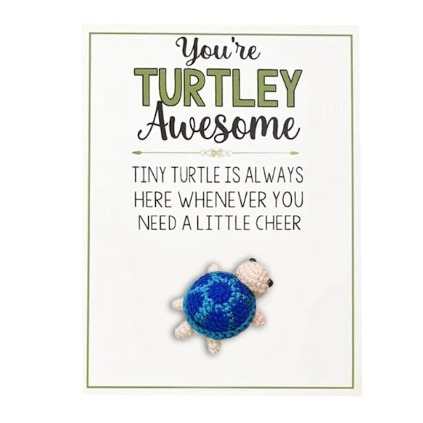 Mini Pocket Hug Sköldpadda, Du är Sköldpaddligt Fantastisk Notkort Hälsningar light green turtle one size