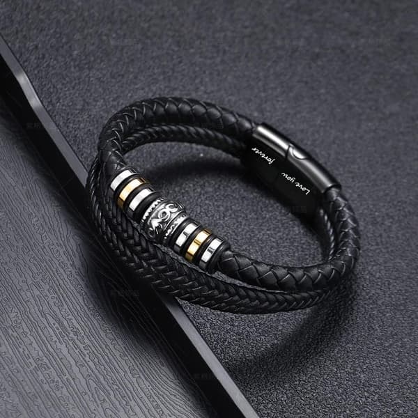 Inspirerende læderarmbånd til søn og barnebarn