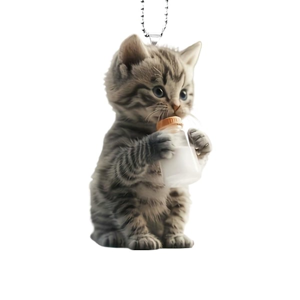 RYGRZJ Söt Katt Bil Hängande Ornament - Akryl Bil Backspegel E One size