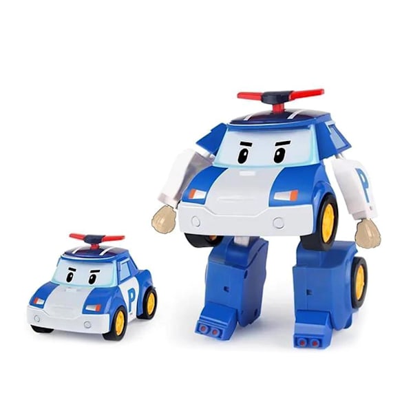 Transformerbar Polisbil Poli Robot Manuell Set Trafikräddningsteam Helicopter 1pcs