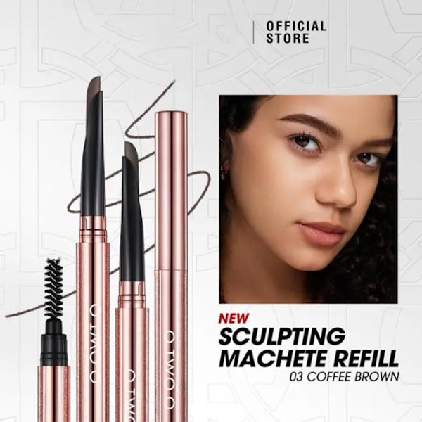 Högdefinitionspenn för ögonbryn, Shaping Chopper, naturlig och slät Warm brown 1pcs