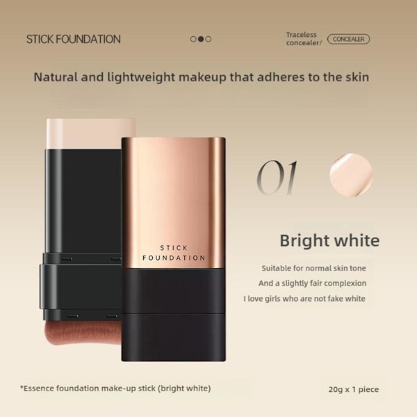 Foundation Stick Eraser Vattentät Långvarig Concealer Stick Natural color with brush head 20g