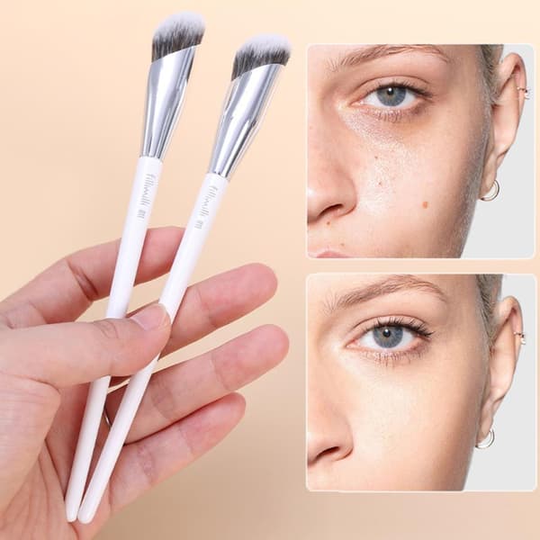 Bløde Glatte Makeupbørster Fejlfri Klassisk Foundation Concealer Børste Vinklet Rund Børste K1g3