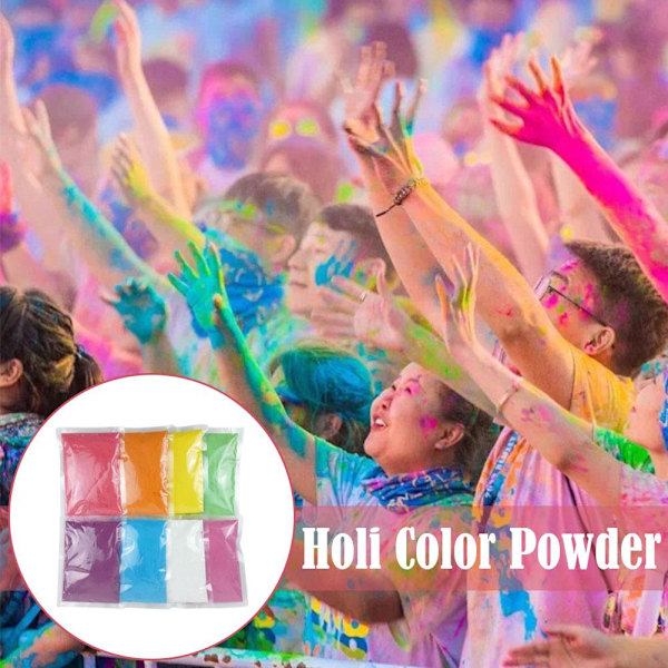 Holi Färgpulver - 14 Förpackningar x 70gram - Rangoli Färger För Diwal 8-colours 800g
