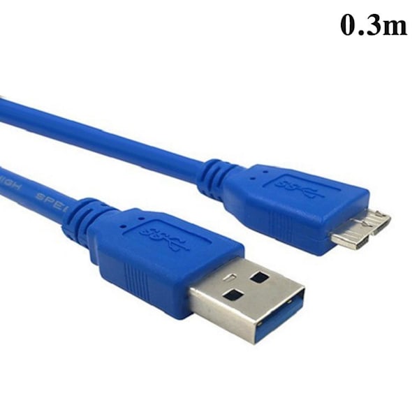 30 cm/100 cm USB 3.0 A-hane till Micro B-kabel för mobil hårddisk blueA 0.3m