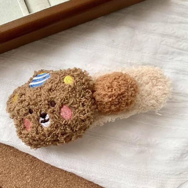 Plysch Pudding Björn Stor Ankunge Näbb Hårklämma Söta Lugg Hårklämma Gåva 4st Set