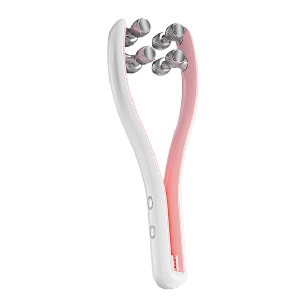 EMS Ansiktslyft Roller RF Dubbelhaka V Formad Massager Ansikte F0J8 pink One-size