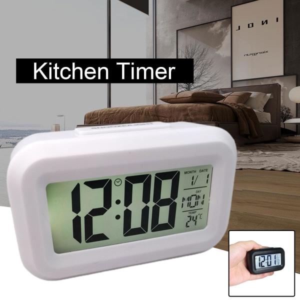 Digital Väckarklocka Batteridriven Snooze Nattlampa Design 5 Färger blue One-size