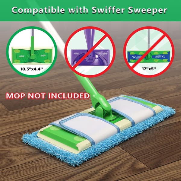 2-pak genanvendelige moppepuder kompatible med Swiffer Sweeper Mop