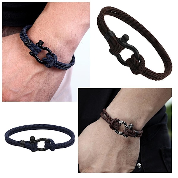 XCSM Herrar Nautisk Repflätad Armband med Spänne för Män Kvinnor yellow One-size