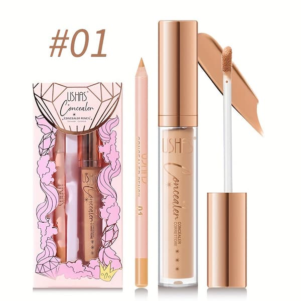 Concealer + Lipliner Sett, Vanntett Øyenskyggestift, Highlighter, Matt CS420A