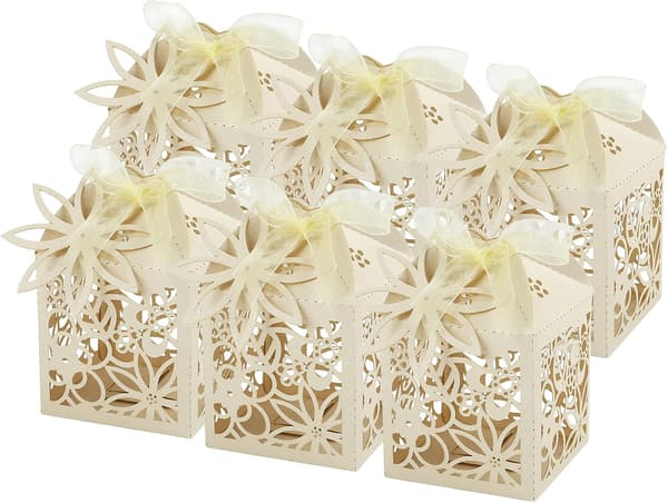 50 blomformade presentförpackningar: Perfekt för kommunionsgåvor, konfetti,