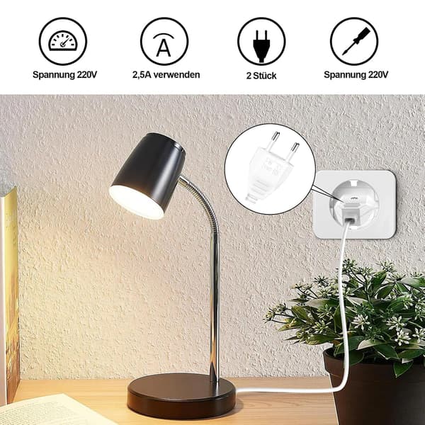 Eurostik og flade 4 strømstik 220 V Schuko hvid