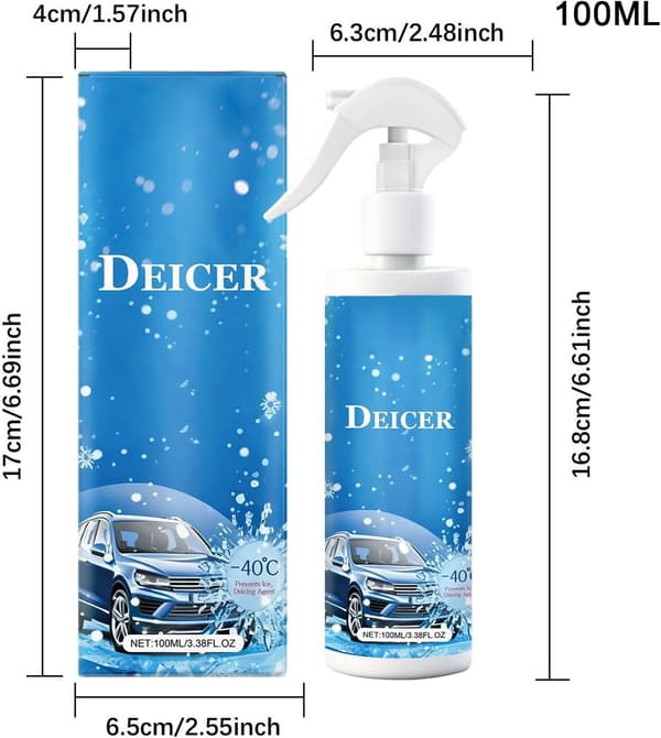 Hurtig afisningsspray – 100 ml bilrudeafrimer til vinter