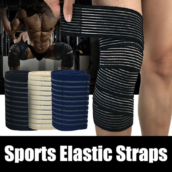 Självhäftande Sportband Unisex Elastiskt Sportband Handled Knä Black 40cm wristband 1pc