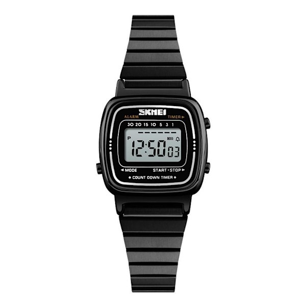 SKMEI Mode Dam Herr Business Digital Klocka Sport Stål Rostfritt Datum Casual Gåva Q3H3 Black One size