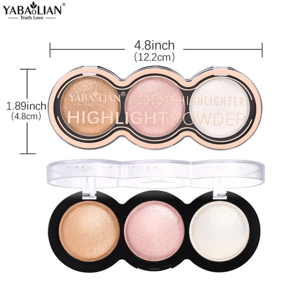 High-Light Pudder Blush Palette - Langtidsholdbar, Hudoplysende & Konturerende Sæt #1