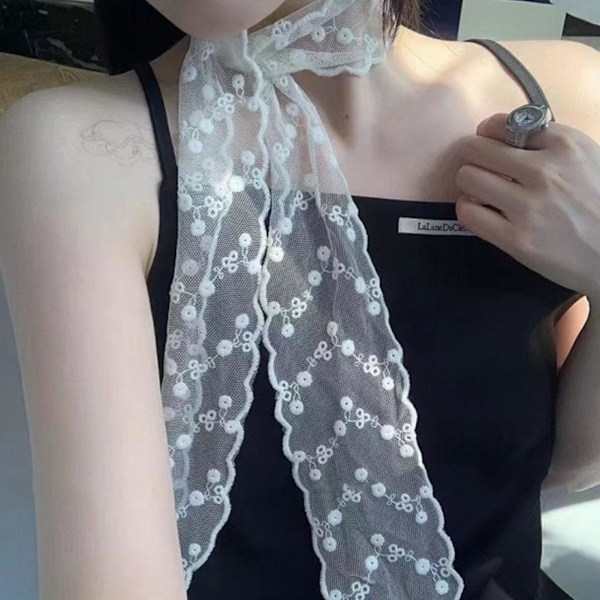 Pastorals Stil Spetshårscarf Justerbar Mjuk Omlott Söt Rosett He style6 One size