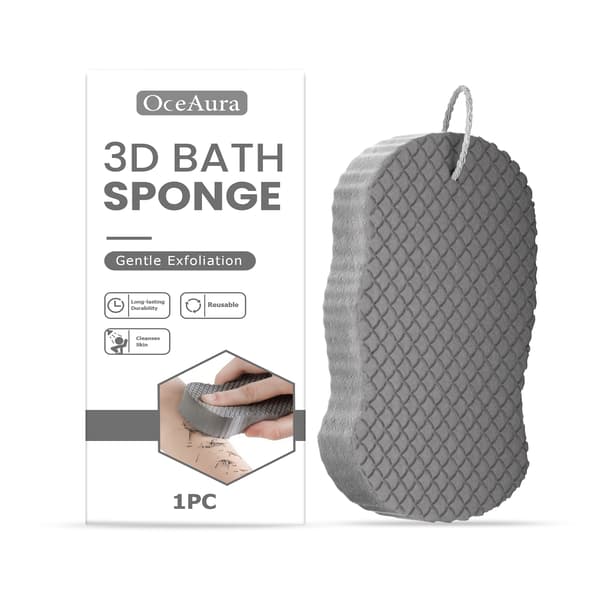 3D Eksfolierende Svamp - Blødt og Elastisk Materiale, Vaskbar og Genanvendelig til Eksfoliering og Fjernelse af Pletter.