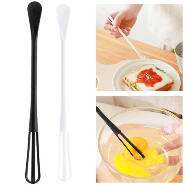 Liten Mini plastvisp Mixer Hand Äggvisp Omrörare Verktygsblandning white One-size