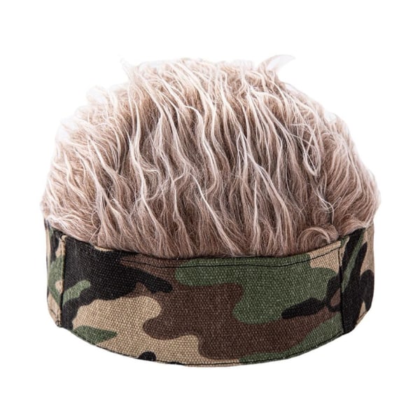 Hiphop-mössa med spikade falska hår för män kvinnor Retro Sho Black hat gray hair adjustable