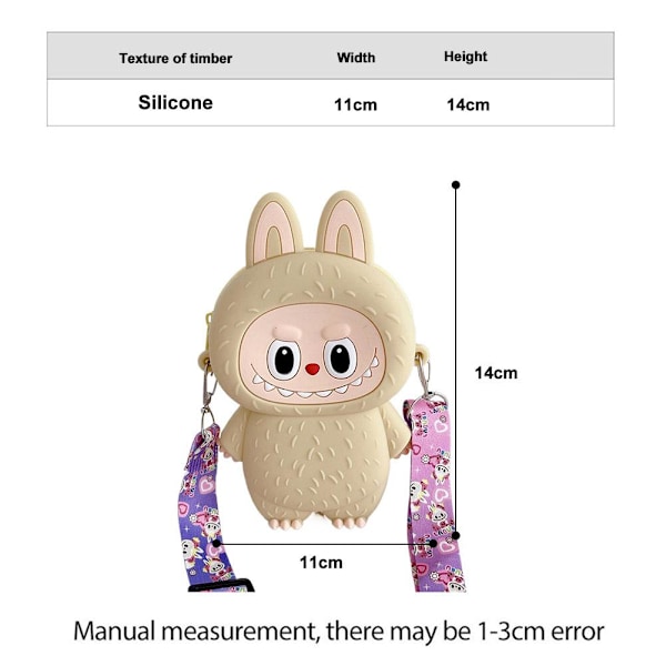 Labubu Barns Myntbörs Tecknad Silikon Student Silikonväska Barns V6v8 Pink One size