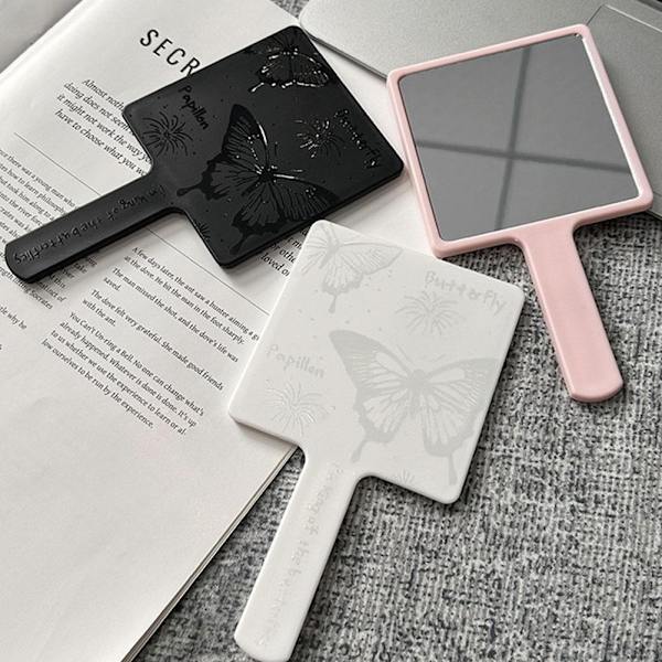 Högkvalitativ Handspegel Enkel Fjäril Handspegel Smink Skönhetsspegel Z7c0 pink One size