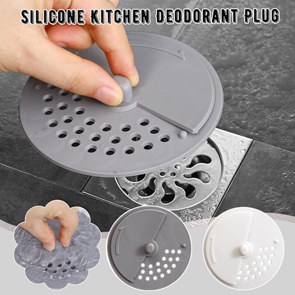 Hårfilter Sänka Anti-blockering Sil Svampsil Badkar Dusch Golv Avlopp Gray 1pcs