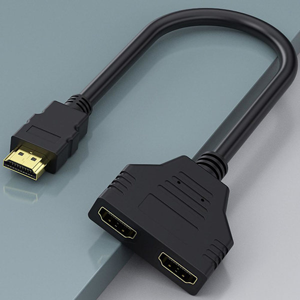 1*HDMI-kabel 1080P HDMI Splitter Port Hane till 1 Hona 2 Ut Adapter HDMI H-AU-