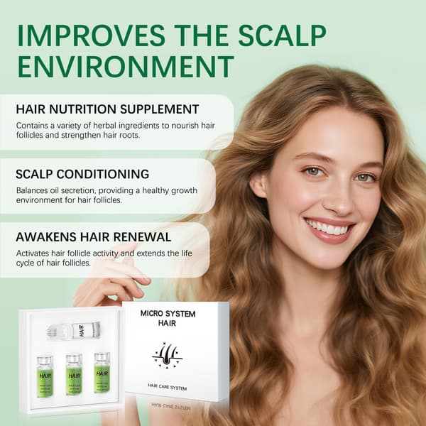 Hårbottenvård Microneedling Essence Roller Set för Förtjockning och Stärkning - 1+3 delar