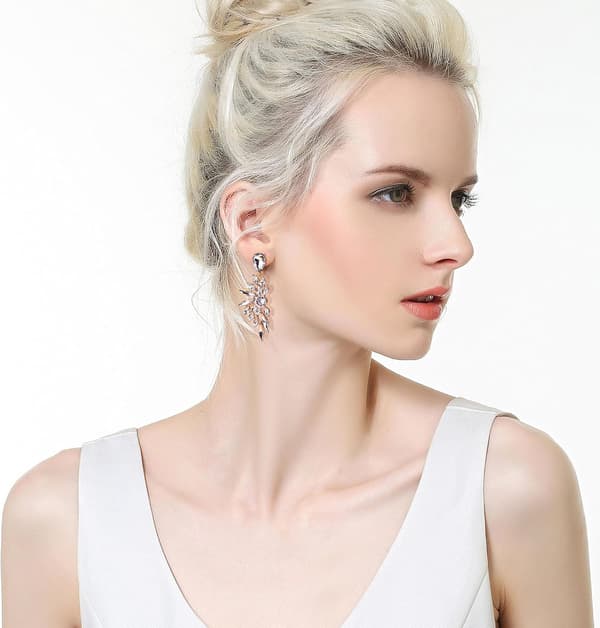 Dråpeøreringer for kvinner Bryllup Brud Krystall Tåreøreringer Bling Edelsten Rhinestone Ørering Statement Fargerike Gull Dingleøreringer A