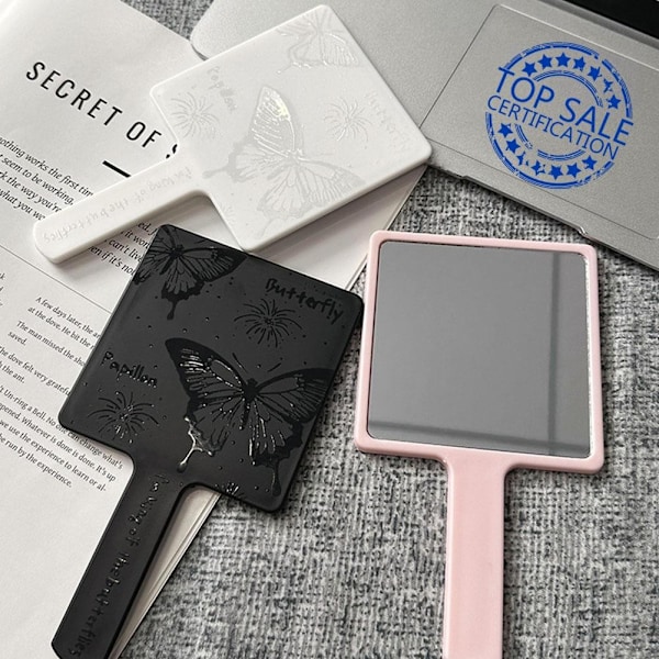 Högkvalitativ Handspegel Enkel Fjäril Handspegel Smink Skönhetsspegel Z7c0 pink One size