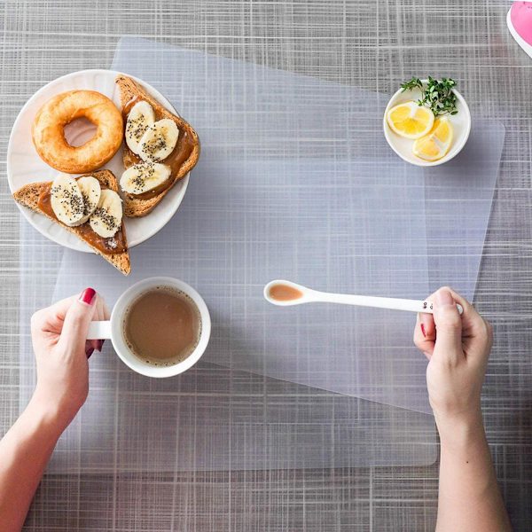 Bordsmatta Matbord Placemat Polyester Placemat Matbord Underlägg Transparent R1D3