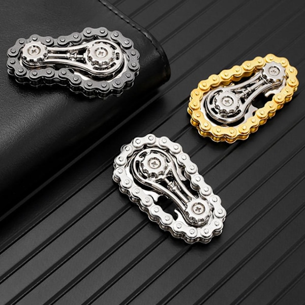 Hand Spinner Kedjeväxel Fingertopps Kugghjul Stress Relief Leksak Fid Silvery 1pcs