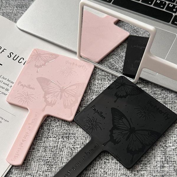 Högkvalitativ Handspegel Enkel Fjäril Handspegel Smink Skönhetsspegel Z7c0 pink One size